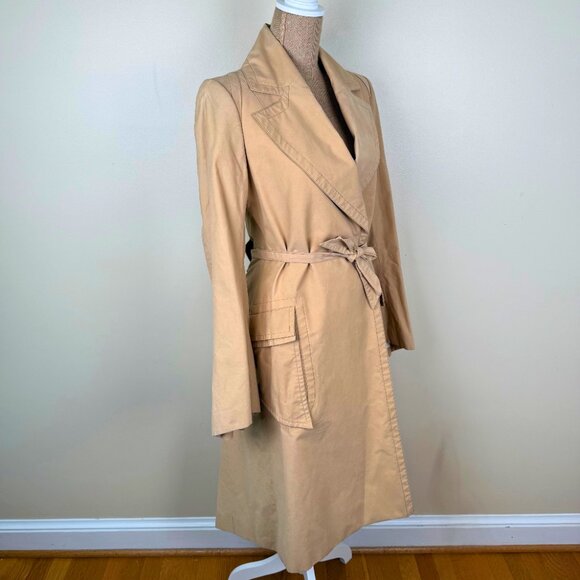 J. LINDEBERG Swedish Designer Trench Coat - Camel/Tan - Size 38 - Timeless Style - Picture 4 of 14